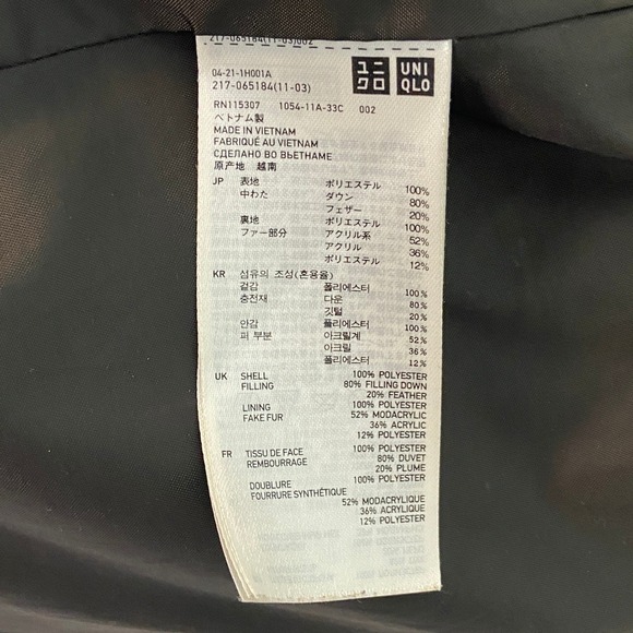 Uniqlo Women's Puffer Coat Hooded Faux Fur Trim Black Size M - Picture 7 of 9